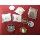 A Collection of Nine Commemorative Coins, to include a modern Queen Elizabeth I Commemorative Gold