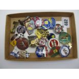 Speedway Badges. Circa 1980's, including Oxford Supporters, Leicester, Cradley Heath, Hackney,