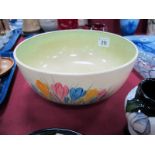 Clarice Cliff Crocus Pattern Fruit Bowl, for Newport Pottery, 22cm diameter.