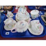 Shelley Wild Flowers Tea For Two Set , of nine pieces, including teapot, Staffordshire Teapot:-