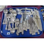A Part Canteen of Kings Pattern Plated Cutlery, decorative set of six Holmes & Edwards plated knives