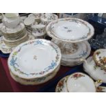 Worcester Dessert Ware, of seven pieces hand painted with ribbons and flowers.