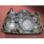 Silver Plate, Batchelor tea set, plates, dishes, condiment sets, cutlery, basket bowl, etc.