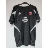 Sheffield United 2008-09 Black Le Coq Sportif Away Shirt, worn by Steven Quinn, during the pre