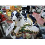 Royal Crown Derby Paperweight, modelled as a Border Collie, limited edition No. 1260/2500, date code