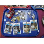 A Collection of Modern Hunter Cased Pocketwatches, detailed with images of cats and dogs, chains,