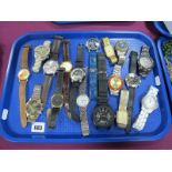Assorted Modern Gent's Wristwatches:- One Tray