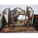 A XIX Century Oval Duchess Dressing Table Mirror, with scroll supports and three drawers to base,
