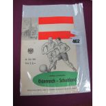 Austria v. Scotland 1960 Programme, from The Game in Vienna dated 29th May, complete with team