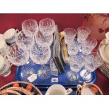 A Set of Six Waterford Crystal 'Lismore' Pattern Hock Glasses, raised on circular star cut bases,