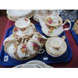 Royal Albert "Old Country Roses" Teaware, comprising teapot, milk jug, sugar bowl, cake plate, six