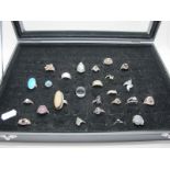A Collection of Assorted "925" and Other Dress Rings, stone set etc (finger sizes noted K/N/P/S),