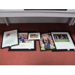 Manchester United Autographs, Cantona, Schmeichel, Cole, Sheringham, Stiles ink signed on images all