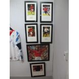 Manchester United Autographs, Ferdinand and Silvestre ink signed on a montage. Individuals of
