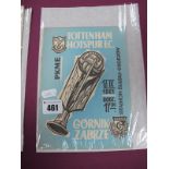 Gornik Zabrze v. Tottenham Hotspur 1961 Programme, from The European Cup, game in Poland, dated 13th