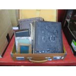 Two Late XIX Century Photograph Albums, containing period images, frames, leather case.