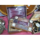 XIX Century Rosewood Writing Box, with mother of pearl inserts, fitted interior, 25 x 11cms.