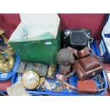 Praktica MTL3 Camera, Agfa camera, alarm clock, enamelled badges, money box, etc:- One Tray