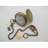 Waltham Gold Plated Cased Openface Pocketwatch, the signed white dial with black Roman numerals,