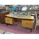 G-Plan E. Gomme Teak Dressing Table, having two banks of two drawers under bow fronted top, 152.