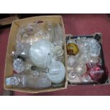 Cut Glass Decanters, fruit bowls, vases, salts, etc:- Two Boxes