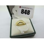 A Modern 18ct Gold Plain Band Ring, with slight wishbone design (finger size L) (3.9g), in a ring