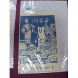 Leeds United 1947-48 Programme v. Coventry City, dated 13th September 1947.