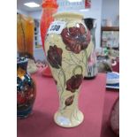 A Moorcroft Pottery Vase, painted in the 'Chocolate Cosmos' pattern, shape 75/8, impressed and