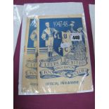Leeds United 1947-48 Programmes v. Nottingham Forest, dated 6th March 1948, (rusty staple and