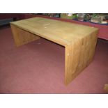 A Large Oak Rectangular Shaped Desk,