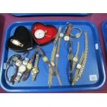 Assorted Ladies Wristwatches, a modern 'Timemaster' openface pocketwatch:- One Tray