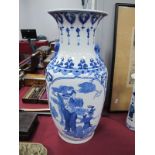 Chinese Blue and White Vase, decorated with figures, 48cm high.