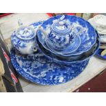 XIX Century Chinese Blue and White Charger, Chinese blue and white bowls, two Chinese blue and white