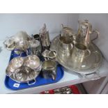 A Mixed Lot of Assorted Plated Ware, including tea sets, large tray, octagonal dish, sauce boats,