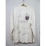 England Autographs, eight including Paul Gascoigne, Nat Lofthouse, Kevin Keegan, Bobby Charlton, Tom