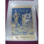 Leeds United 1947-48 Programme v. Barnsley, dated 3rd September 1947, (rusty staple).
