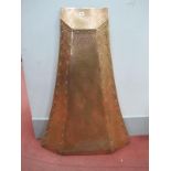 Arts & Crafts Copper Fire Hood, beaten and riveted of vase shape, 111cm high.