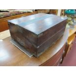 A XIX Century Mahogany Campaign Writing Box, with brass corner mounts and carry handles, the