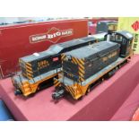 A 'G' Scale Rio Grand 100B D+RGW Twin Diesel Outline Locomotive, comprising locomotive and slave