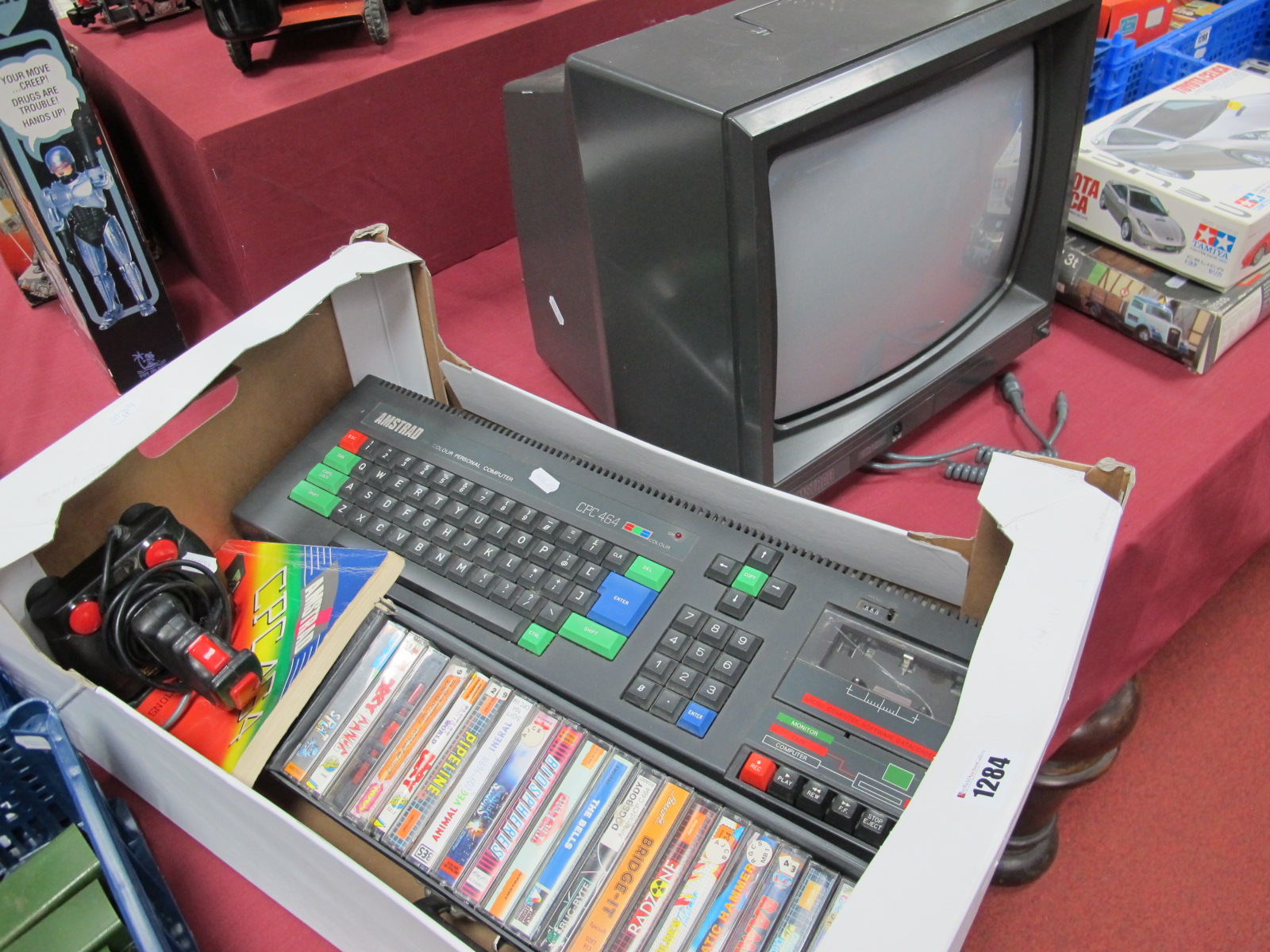 Amstrad 64K Colour Personal Computer CPC464, CTM 644 colour monitor, gaming joystick, user