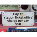 An Aluminium Railway Car Park Sign, 50 x 23cm.