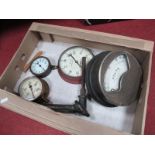 Three Pressure Gauges, a Large Volt Meter by Erskine and an Industrial Stick Thermometer.