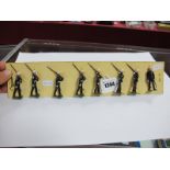 A Post War Set of Eight Lead Figures, by Britains, comprising seven Royal Marines marching at the