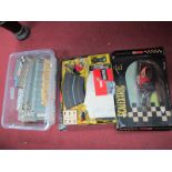 A 1960's Scalextric Set GPI, comprising two Lotus cars/track etc, boxed, box poor. Plus a quantity