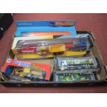 Six Diecast and Plastic Model Commercial and Construction Vehicles, by Newray, Dickie, Cararama