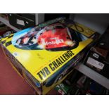 A Scalextric TVR Challenge, comprising of three wrong cars, two Formula One and a Ford Cosworth,