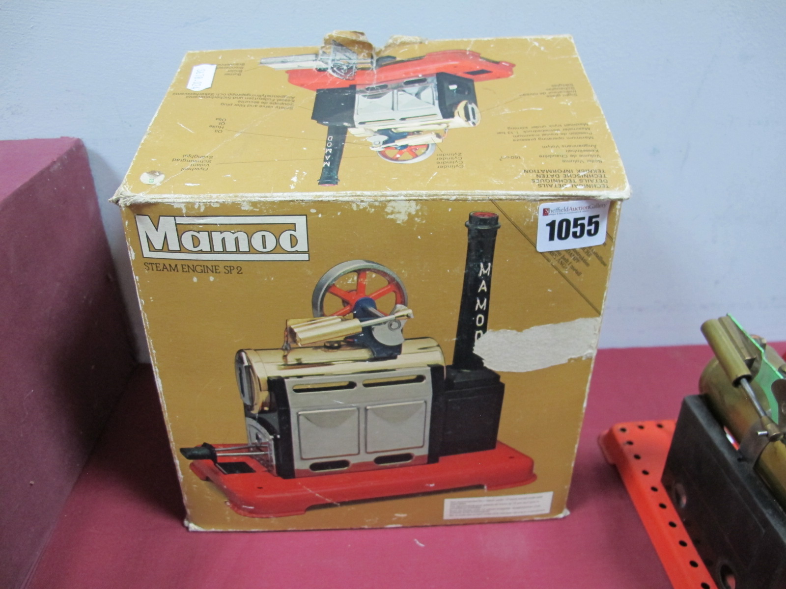 A Mamod Boxed SP2 Live Steam Engine, in unused condition, complete with burner and funnel, box