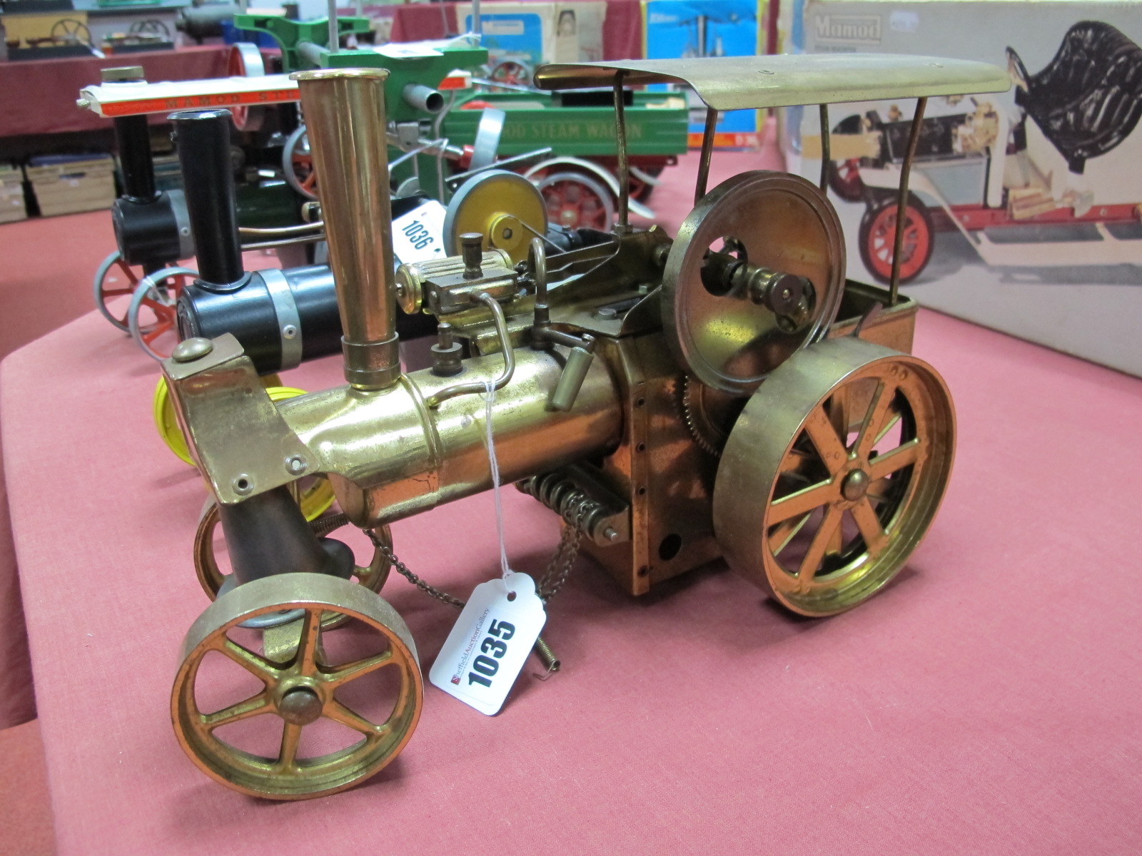 A Wilesco All Brass "Old Smokey" Live Steam Traction Engine, unboxed, good condition with burner.