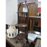 A 1920's Oak Three Tier Cake Stand.