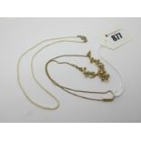 An Edwardian Seed Pearl Set Necklace, of flowerhead and leaf design, to fine chain (clasp